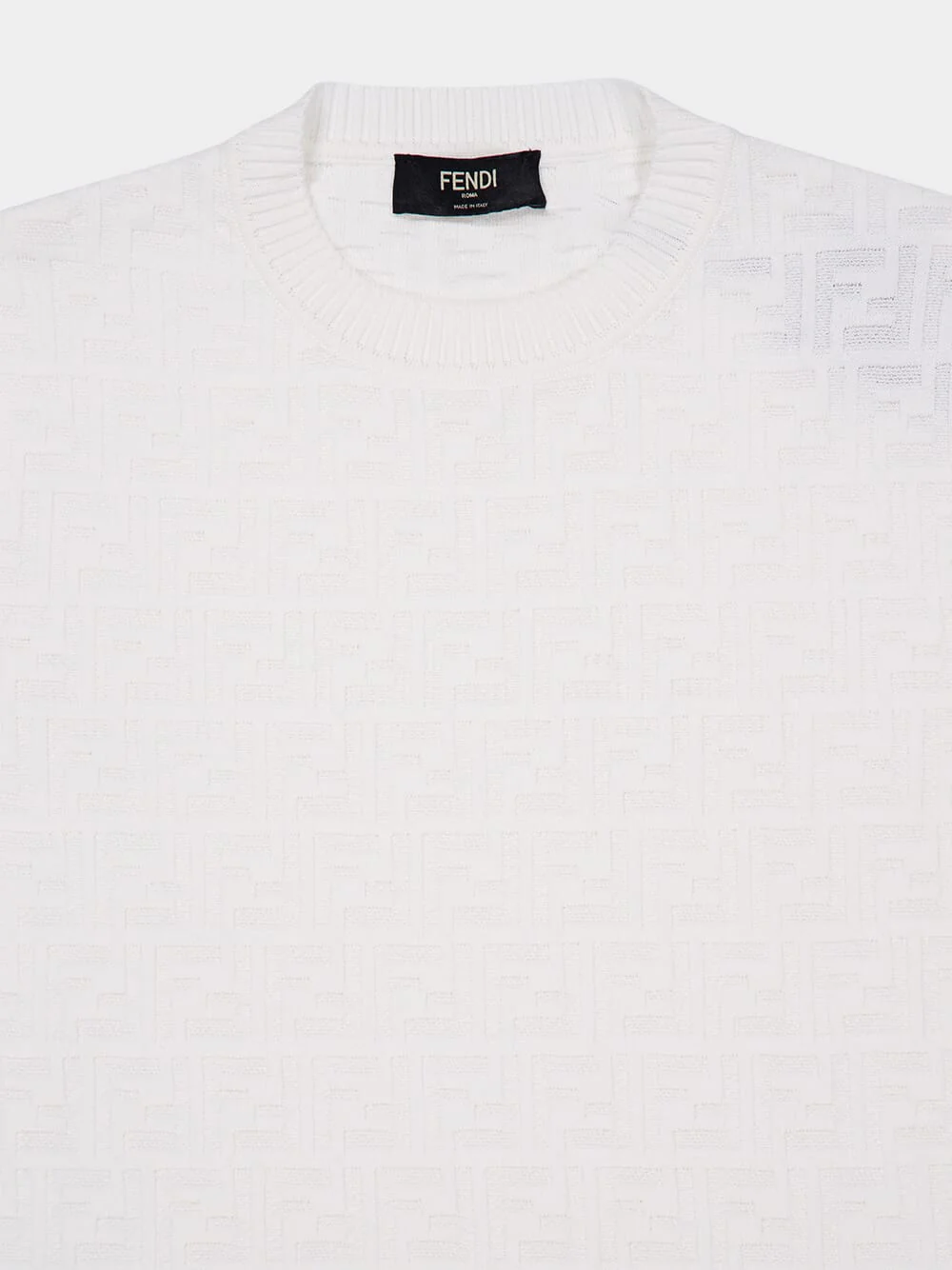 White FF Zucca Cotton Jumper - Image 4