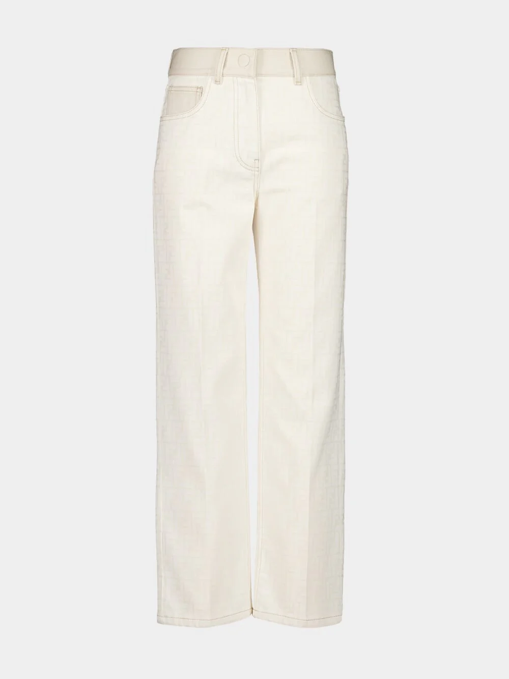 White Regular-Fit FF Denim Jeans