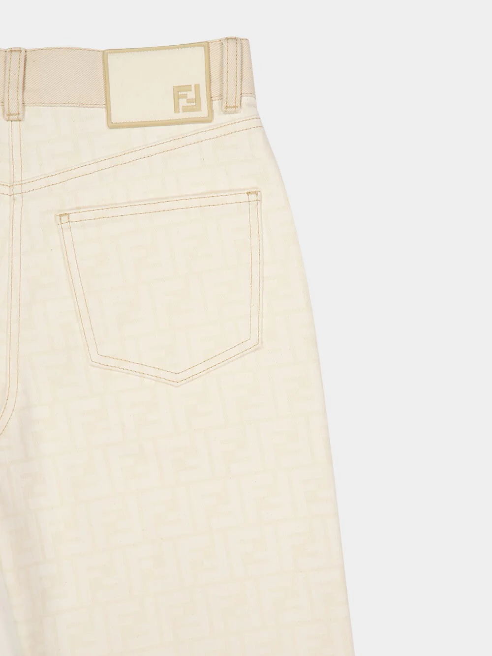 White Regular-Fit FF Denim Jeans - Image 4