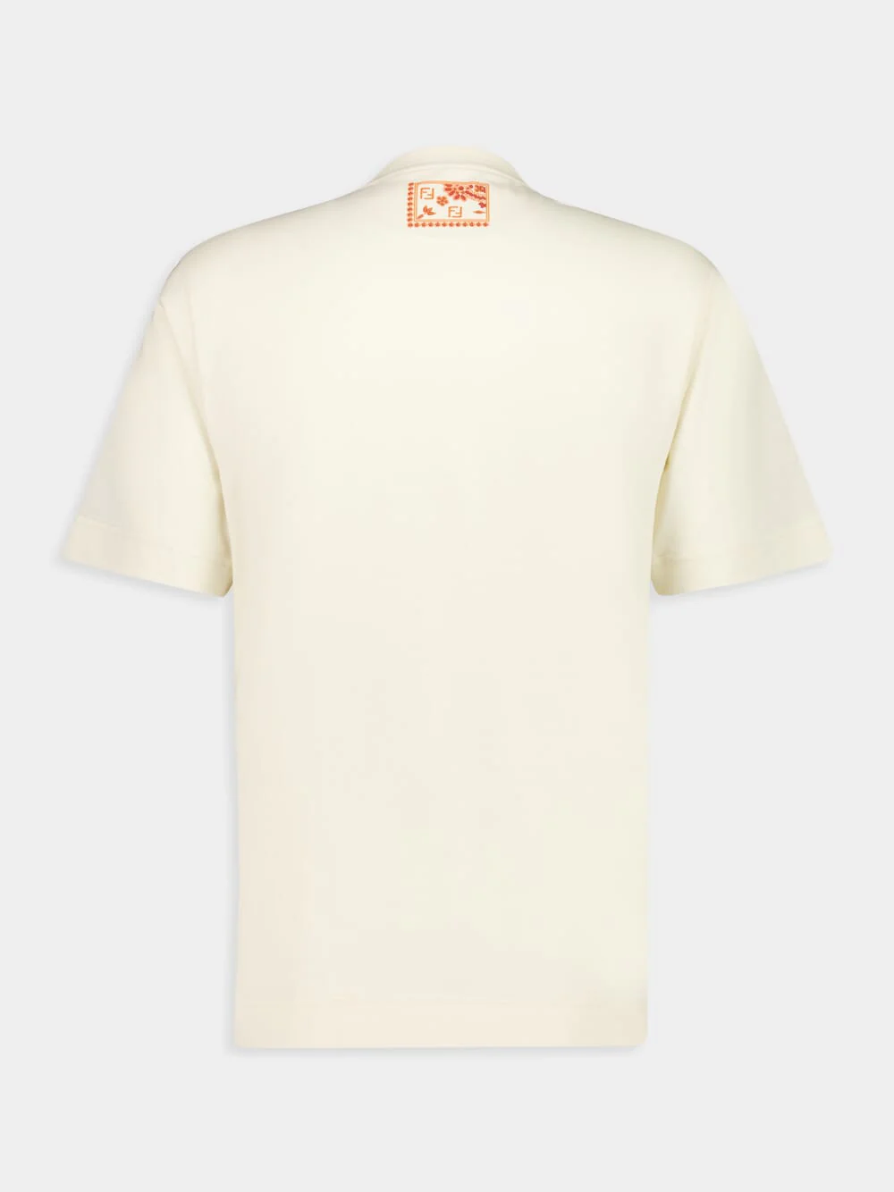 White T-Shirt with Coral Bandana Pocket - Image 2