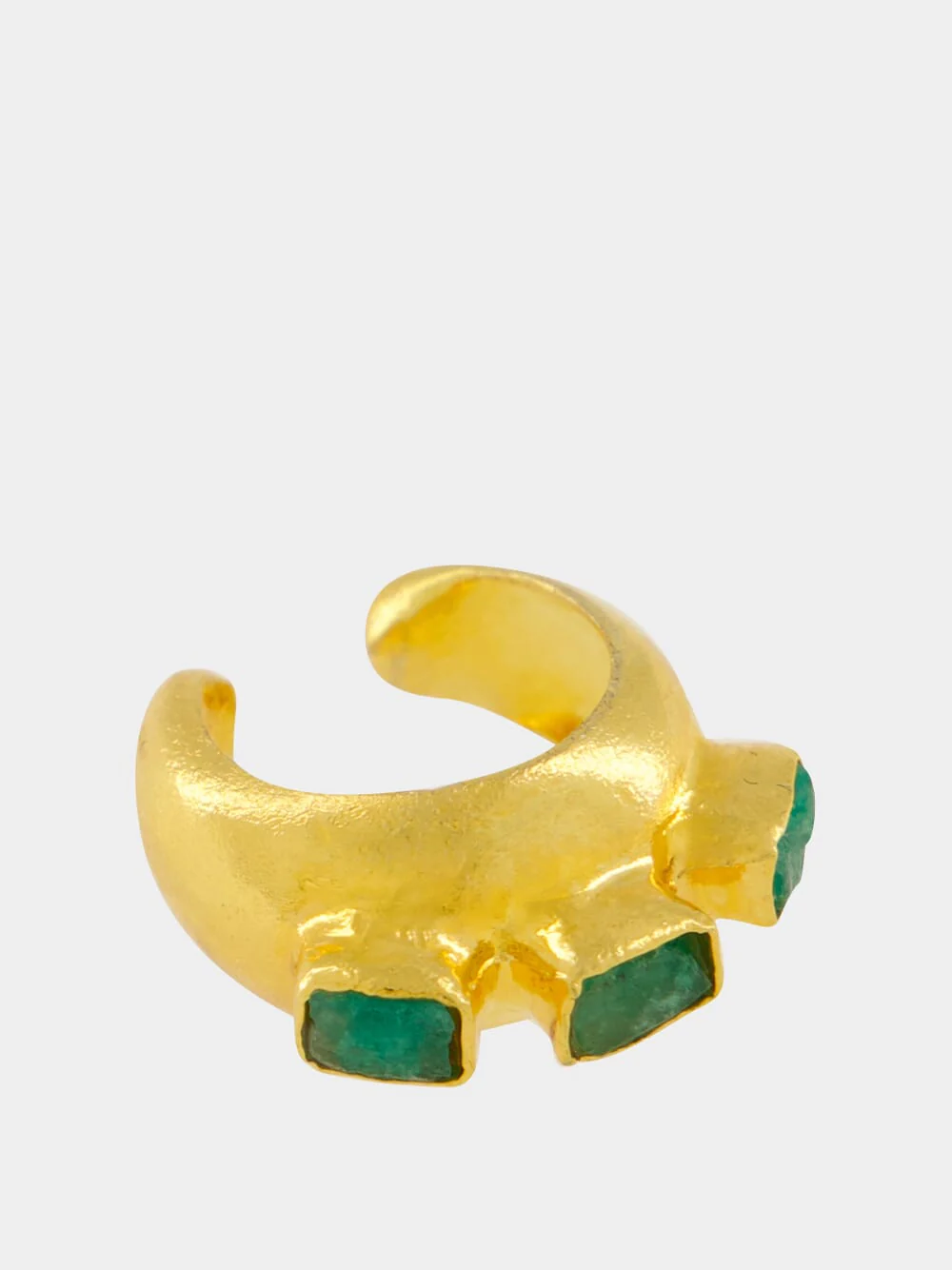 Gold Emerald Havana Glow Ear Cuff - Image 3