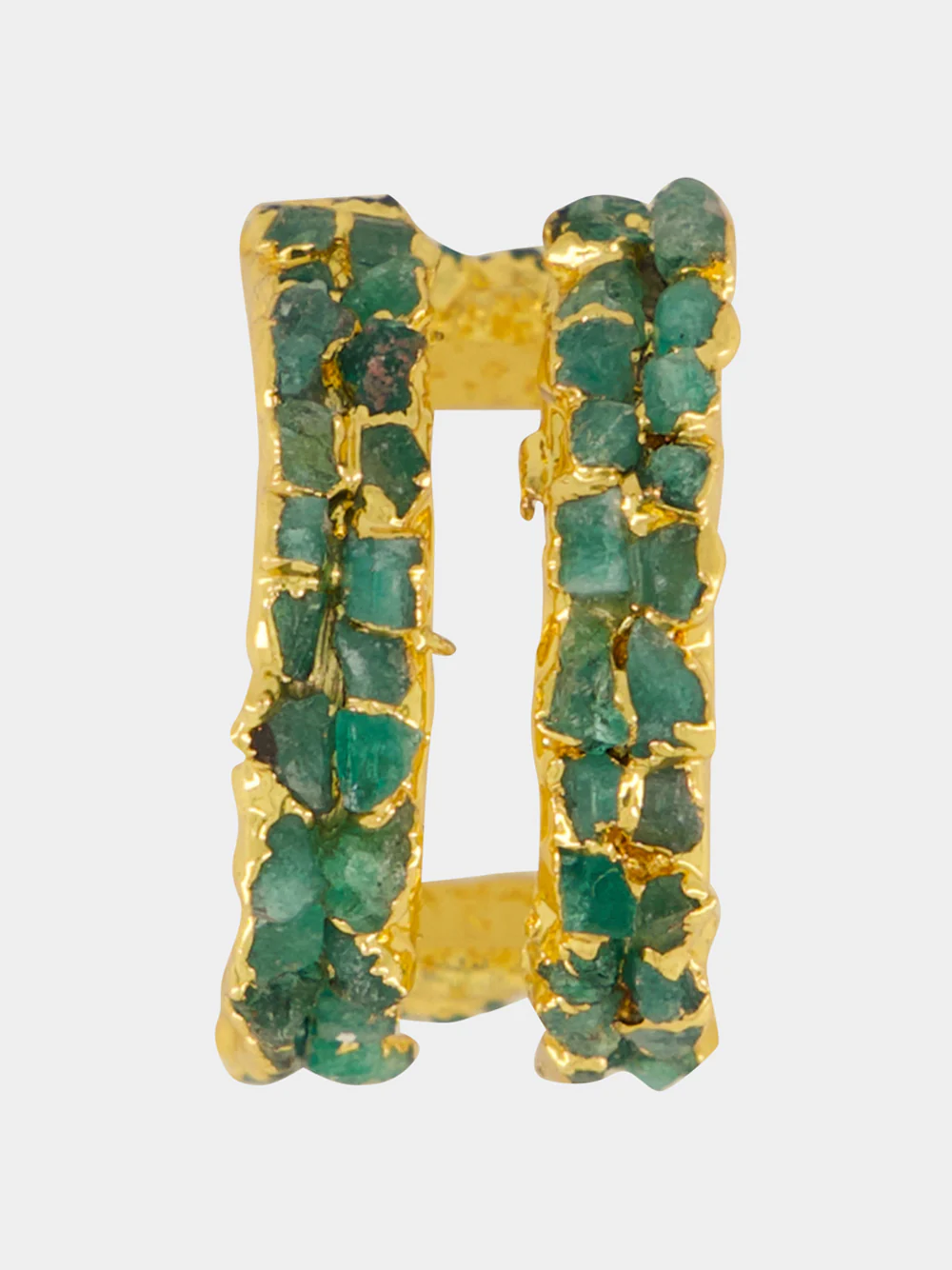 Gold Medium Mosaico Emerald Ear Cuff