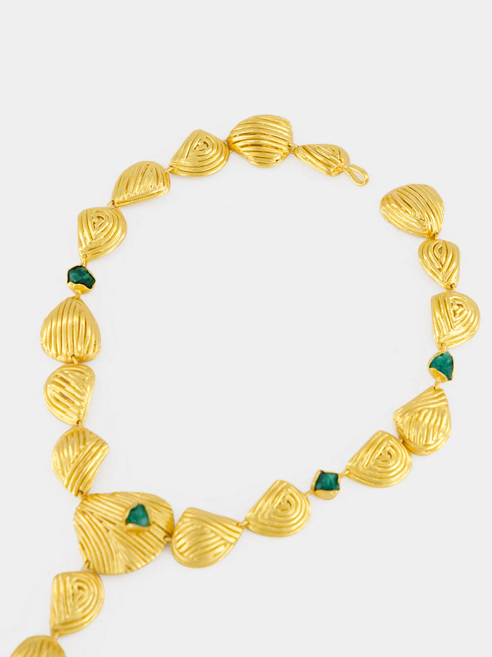 Gold Shells and Emerald Necklace - Image 3