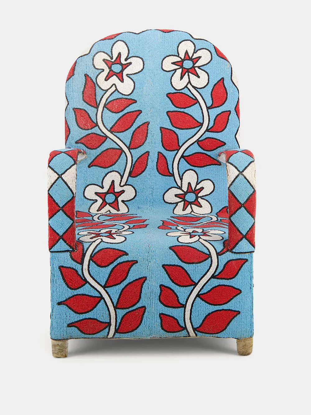 Recycled Blue Beeds Armchair