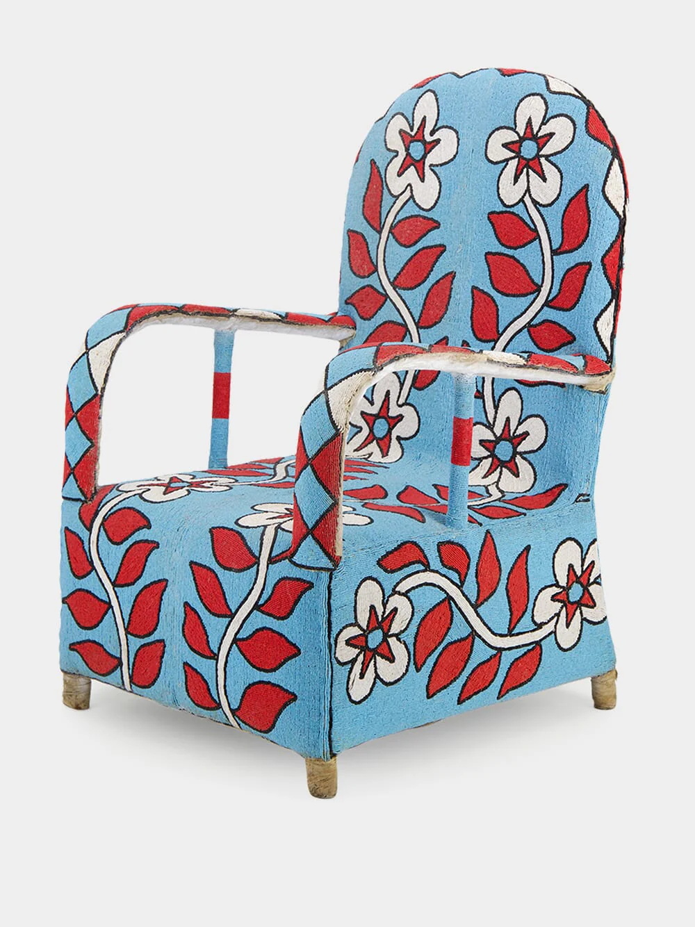 Recycled Blue Beeds Armchair - Image 2