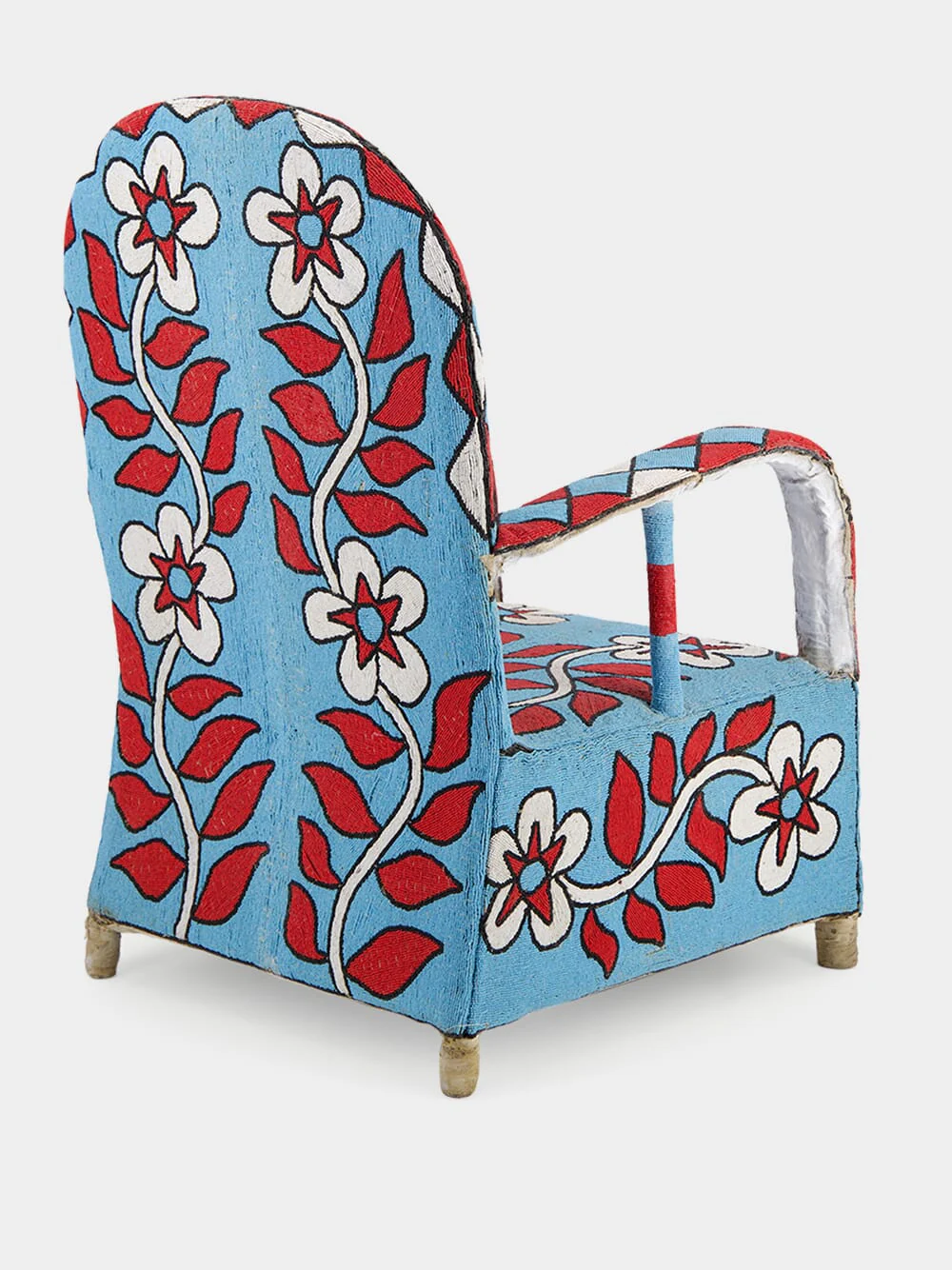 Recycled Blue Beeds Armchair - Image 3