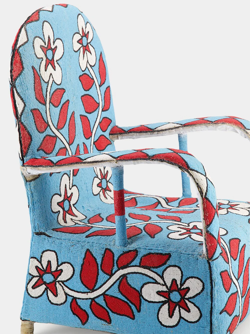 Recycled Blue Beeds Armchair - Image 4