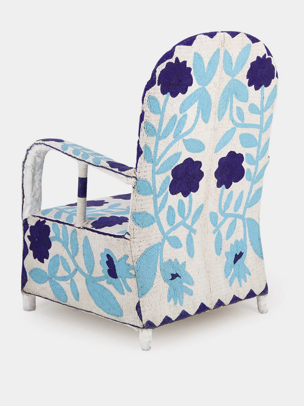 Recycled Beads Blue Floral Armchair - Image 3