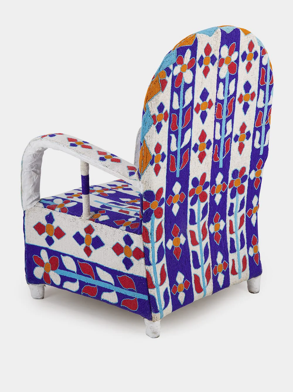 Recycled Beads Blue Stripped Armchair - Image 3