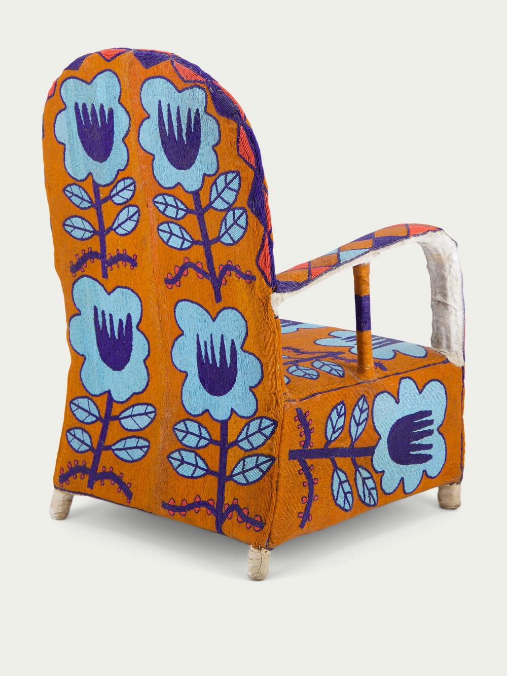 Recycled Orange Beeds Armchair - Image 3