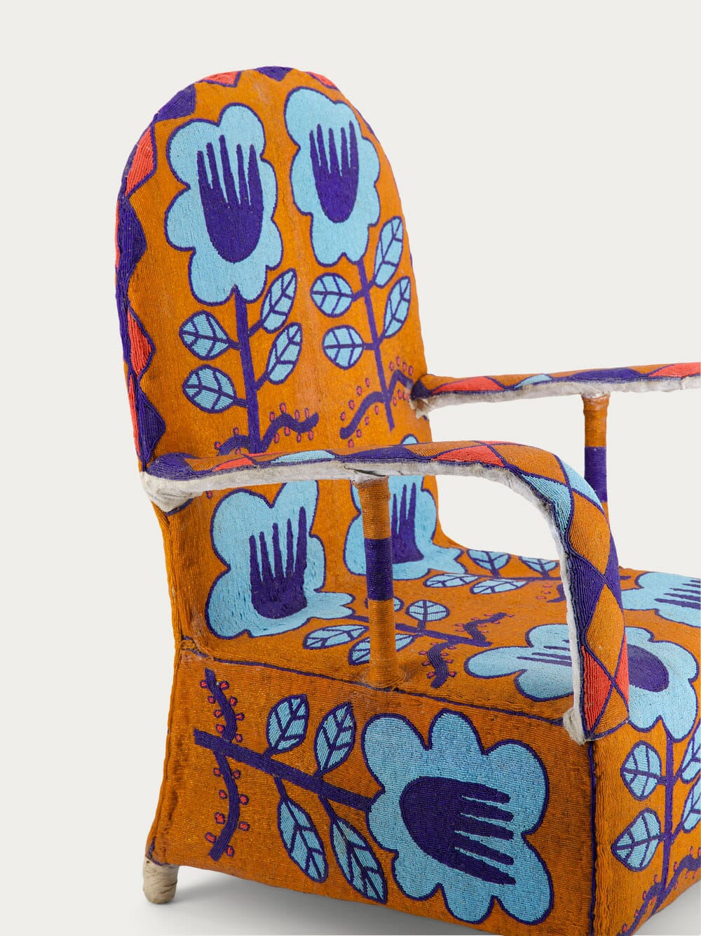 Recycled Orange Beeds Armchair - Image 4
