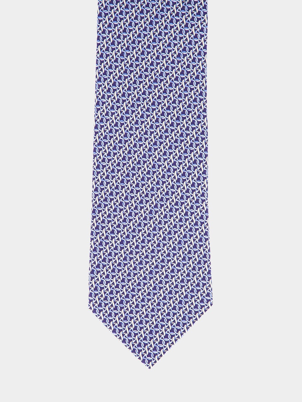 Blue Gancini Print Silk Tie - Image 2