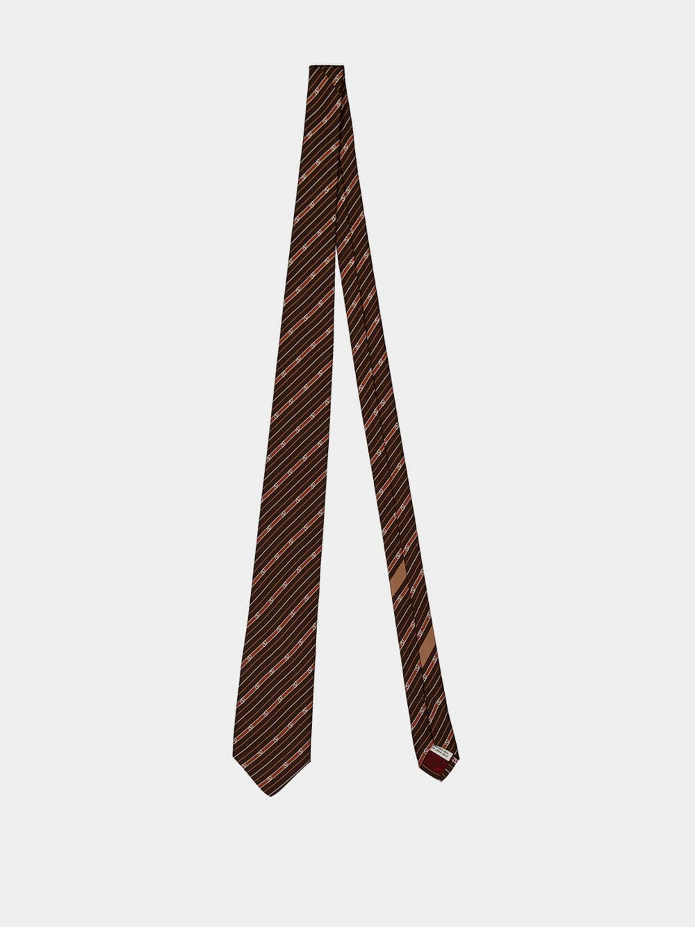 Brown Treccia Silk Tie - Image 2