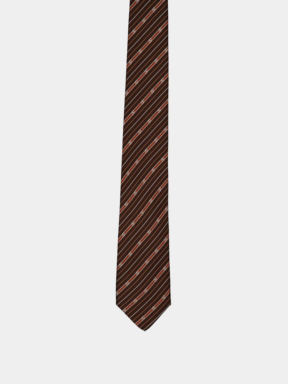 Brown Treccia Silk Tie - Image 3