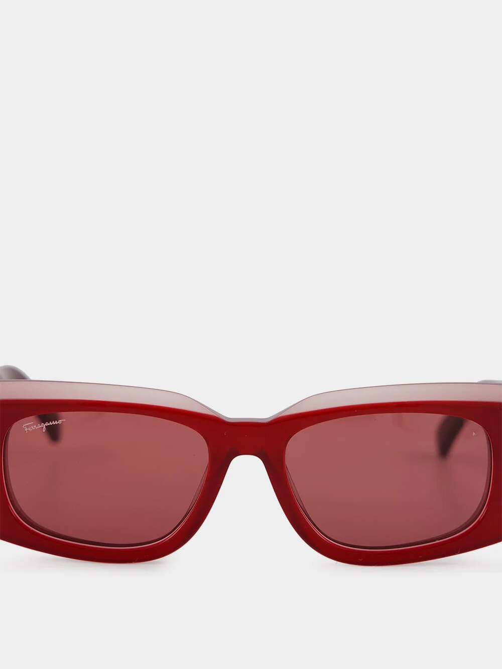 Burgundy Rectangular Sunglasses - Image 4
