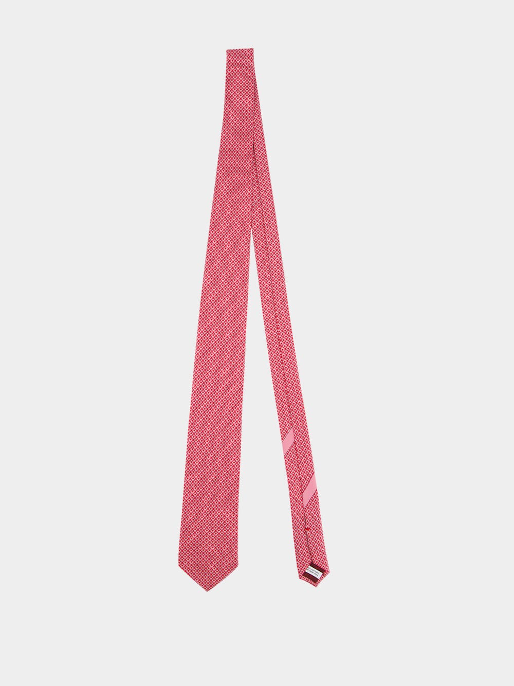 Gancini Print Red and Pink Silk Tie - Image 2