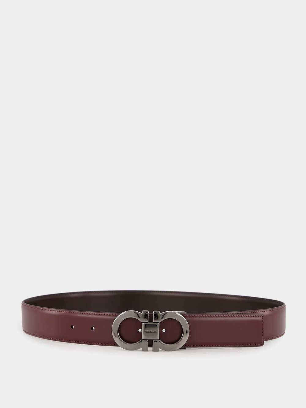 Reversible Gancini Leather Belt
