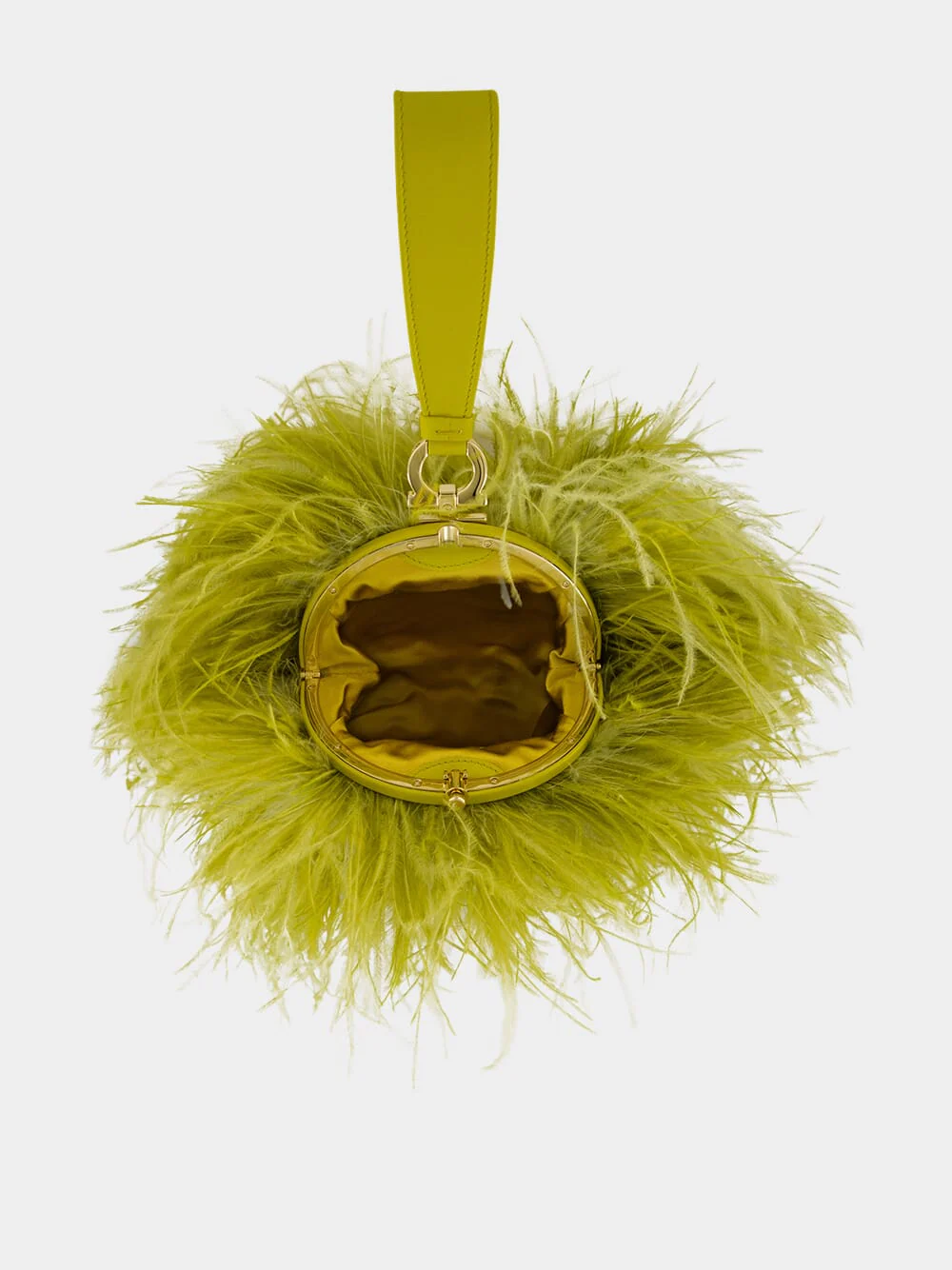 Antique Yellow Feather Mini Clutch Bag - Image 7