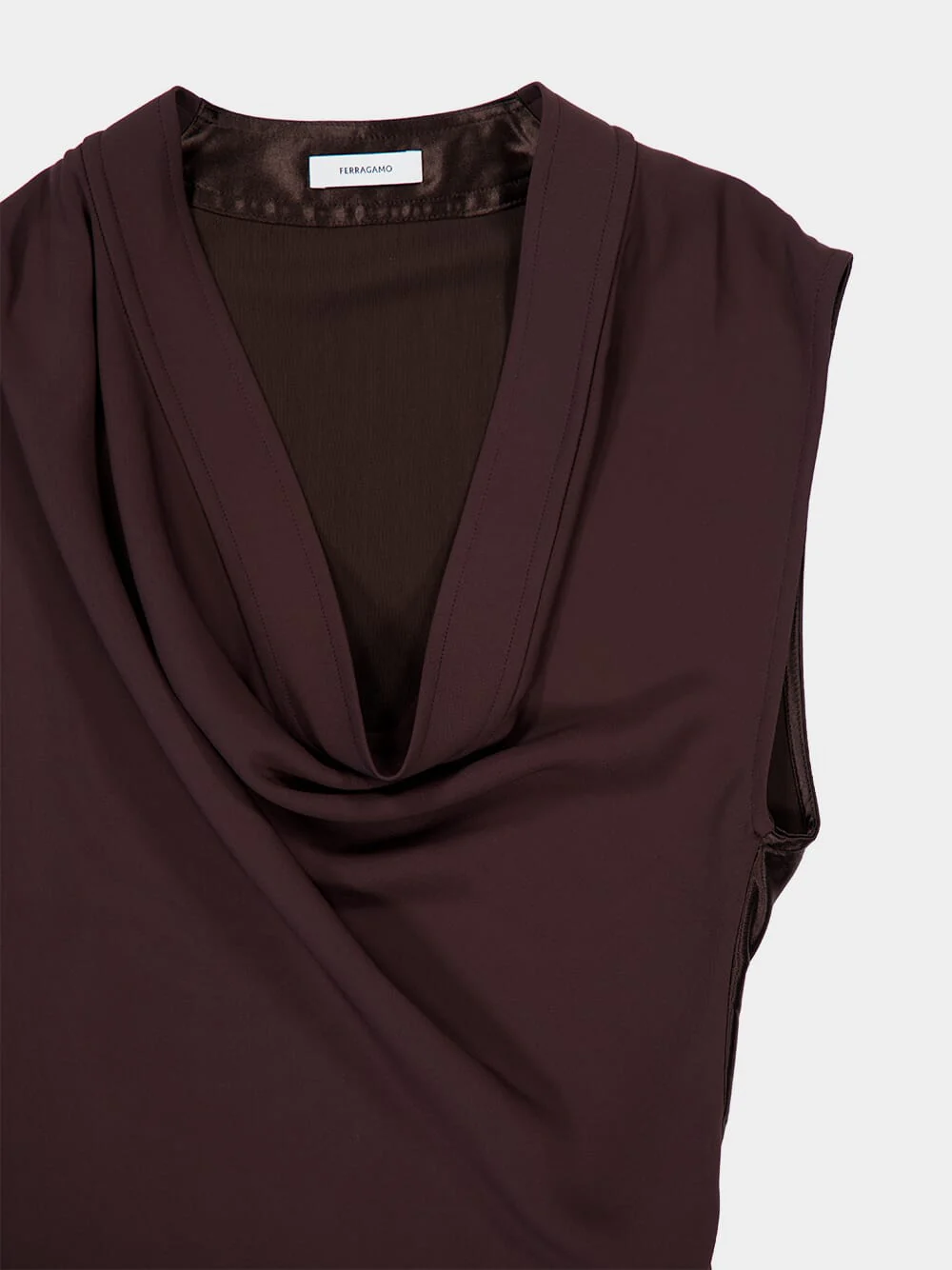 Asymmetric Cowl-Neck Midi Dress - Image 6
