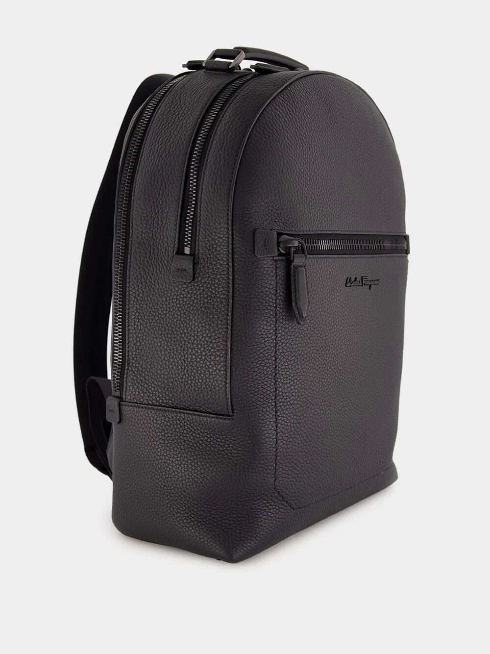 Black Calfskin Leather Backpack - Image 3
