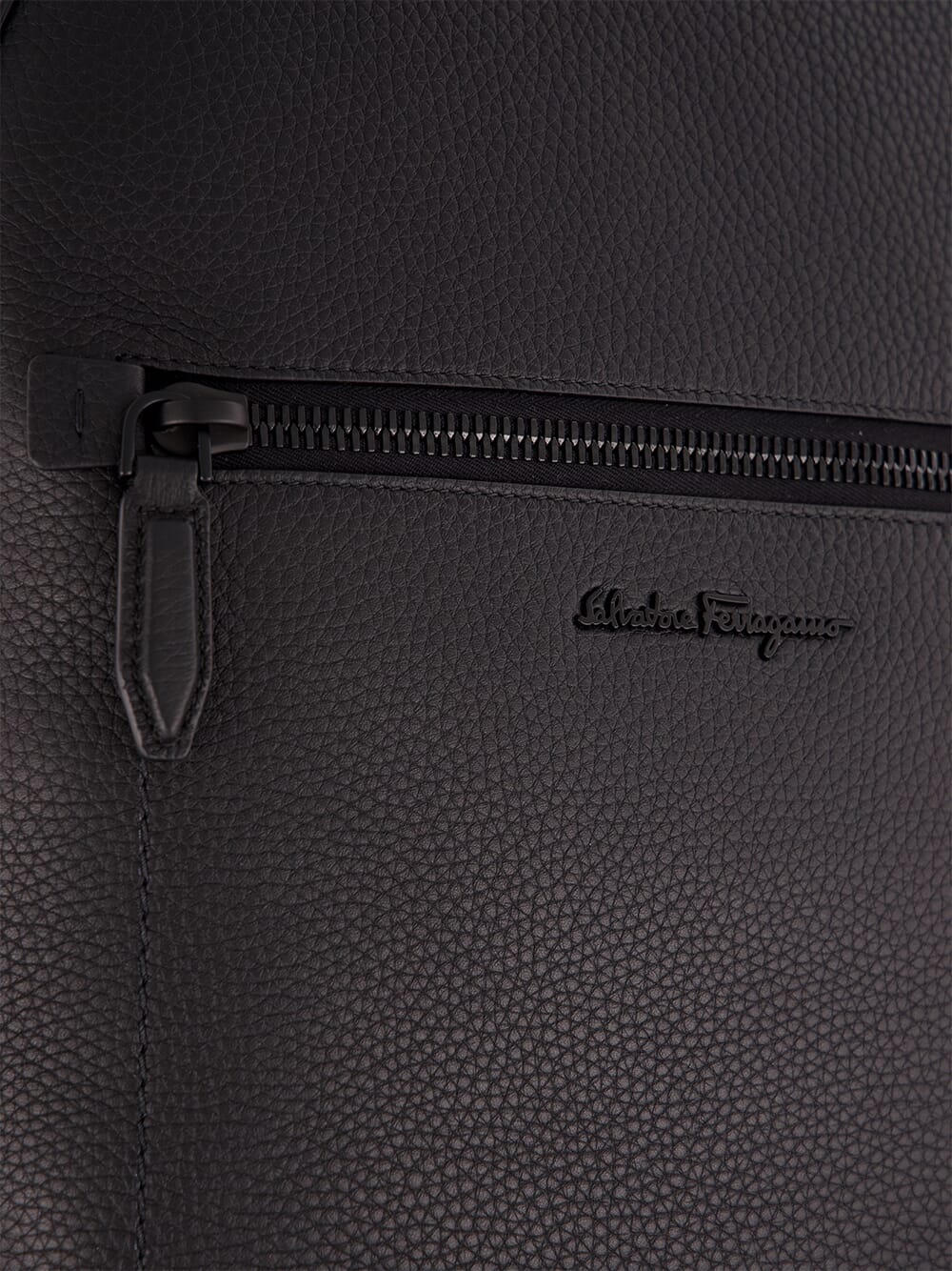 Black Calfskin Leather Backpack - Image 7