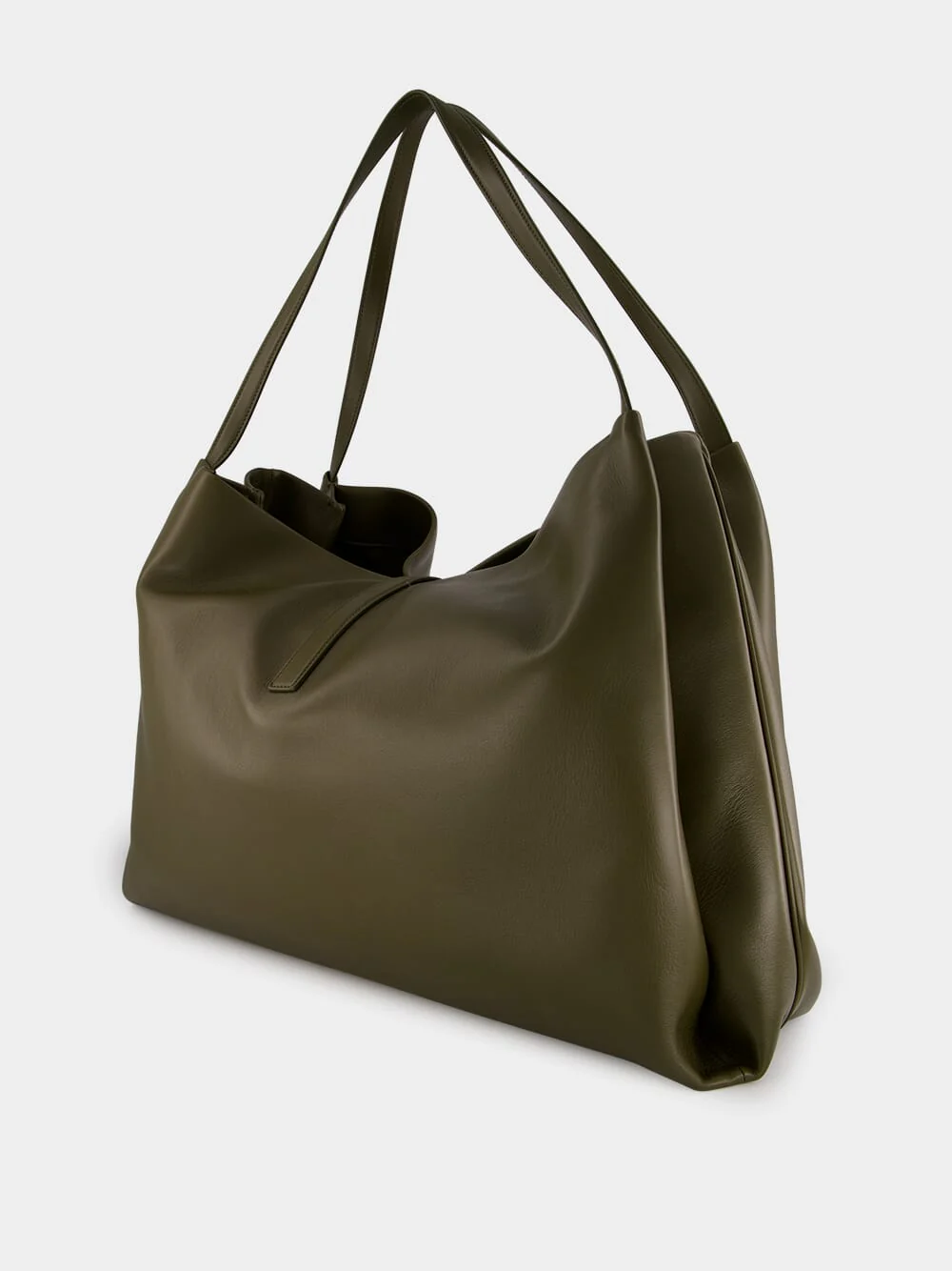 Olive Green Leather Tote Bag - Image 5