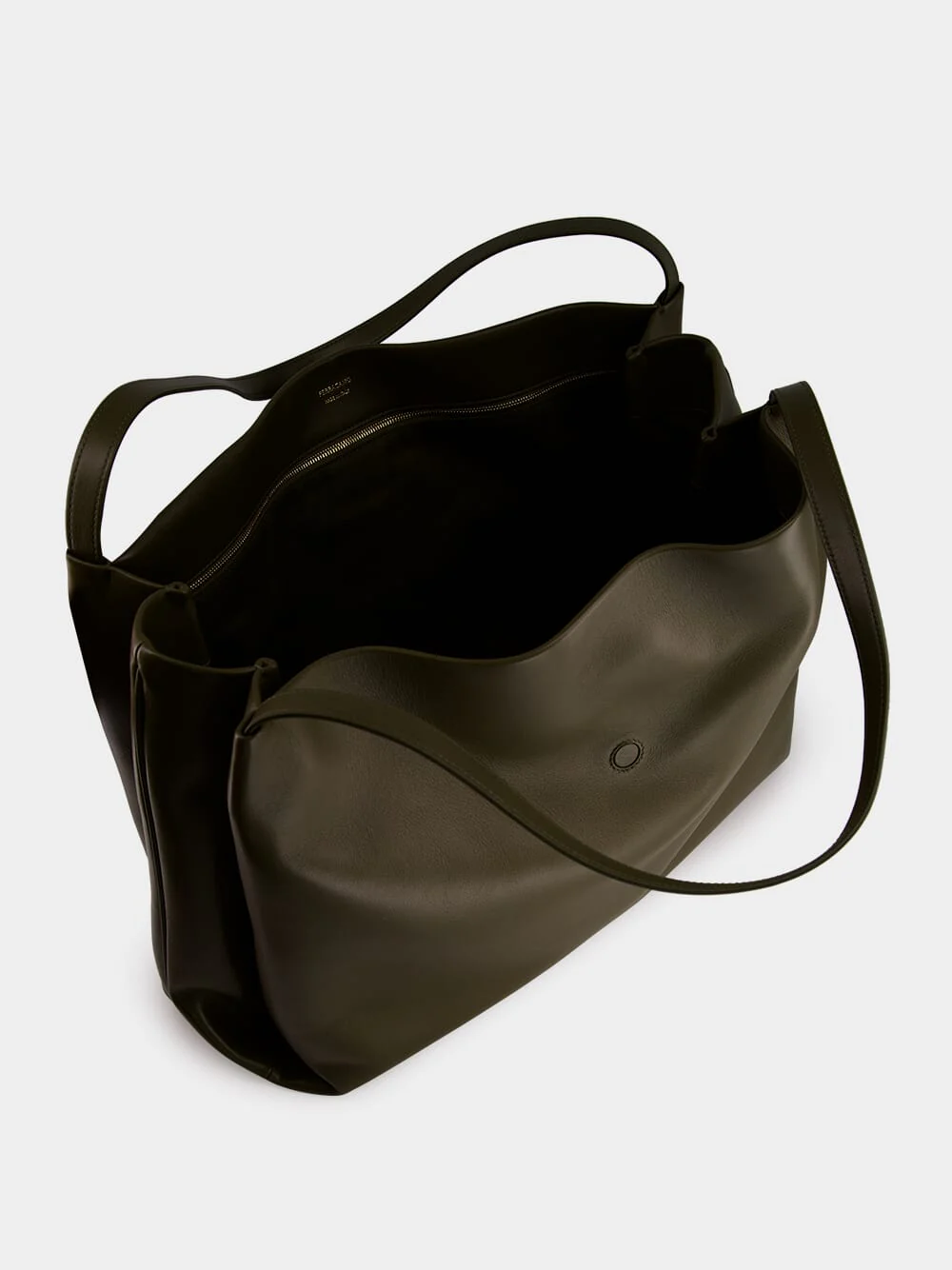 Olive Green Leather Tote Bag - Image 6