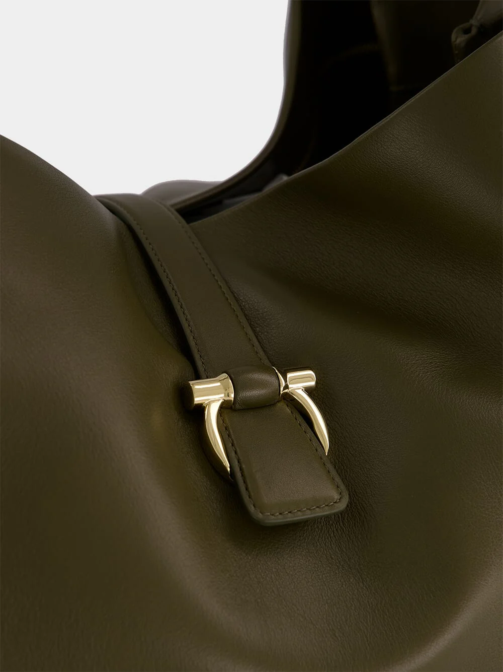 Olive Green Leather Tote Bag - Image 7