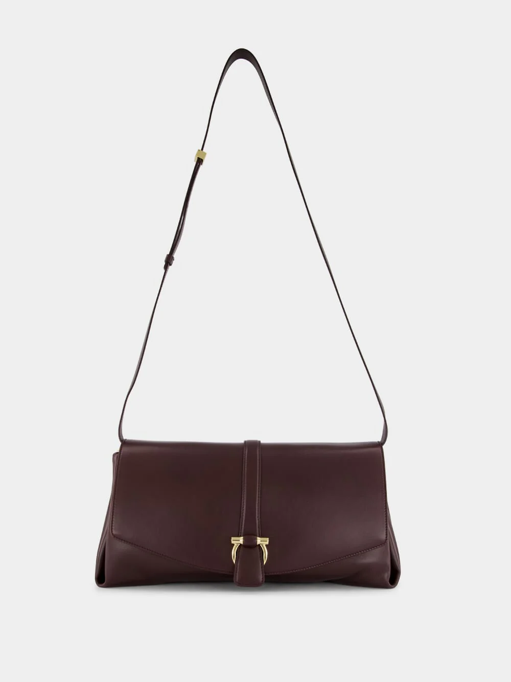 Oxblood Red Large Front Flap Soulder Bag - Image 2