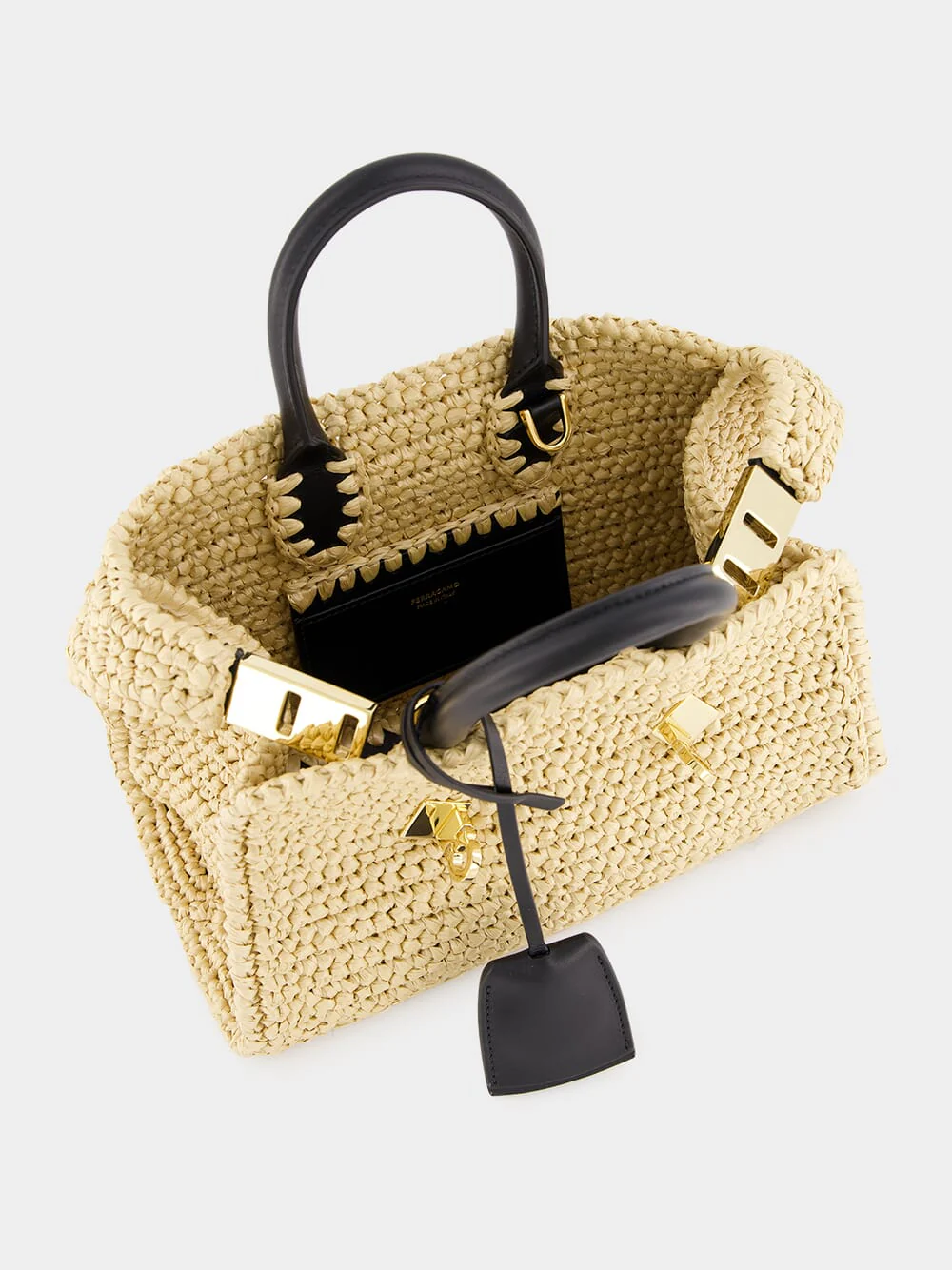 Raffia-Effect Hug Mini Bag - Image 7