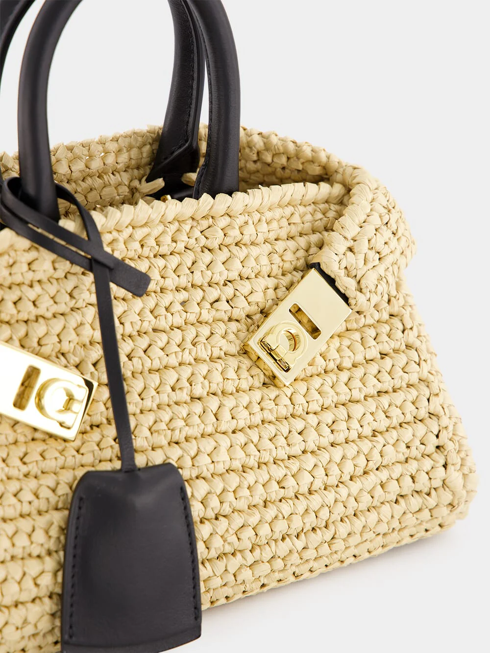 Raffia-Effect Hug Mini Bag - Image 8