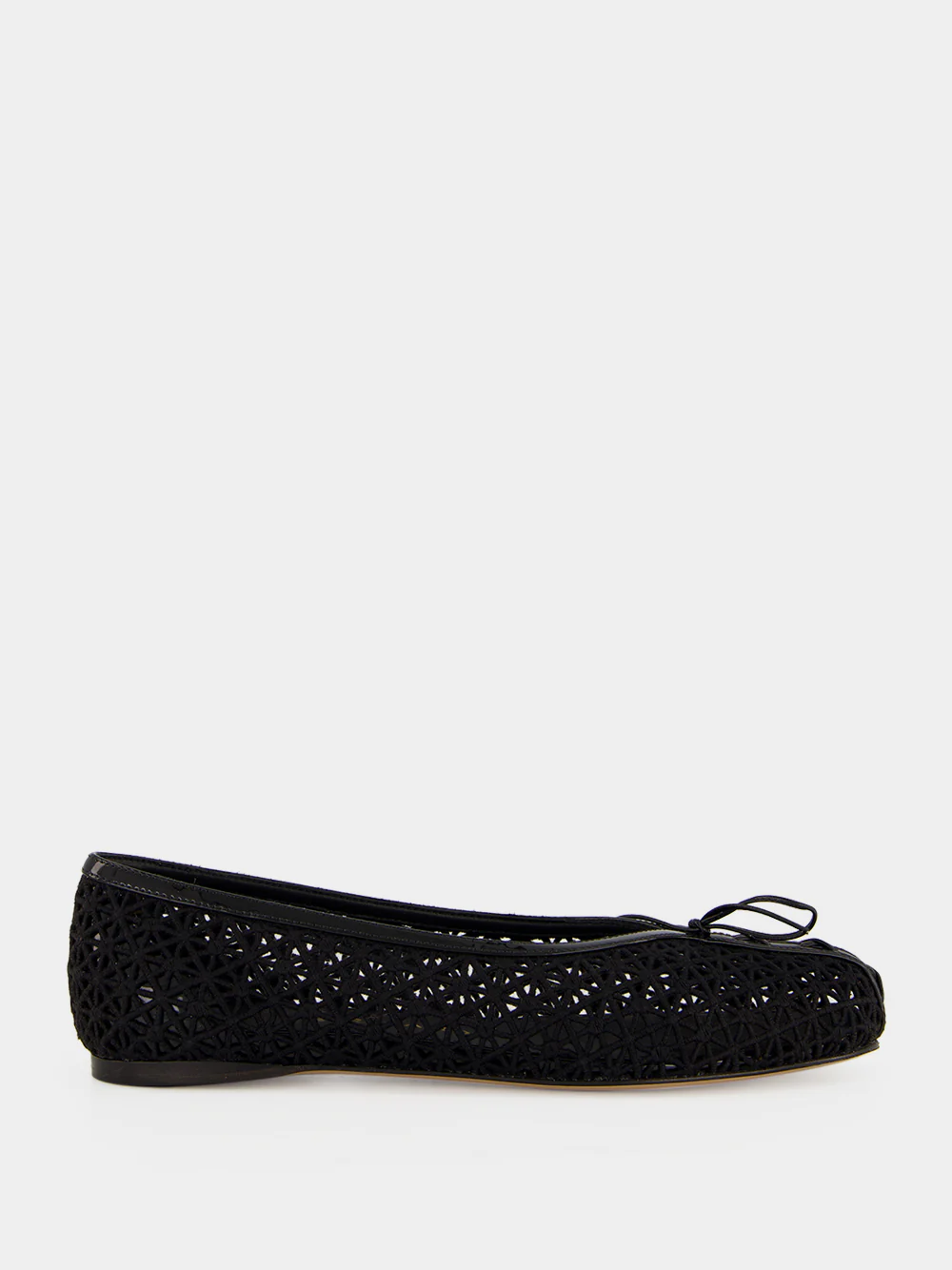 Black Macramé Lace Ballet Flats