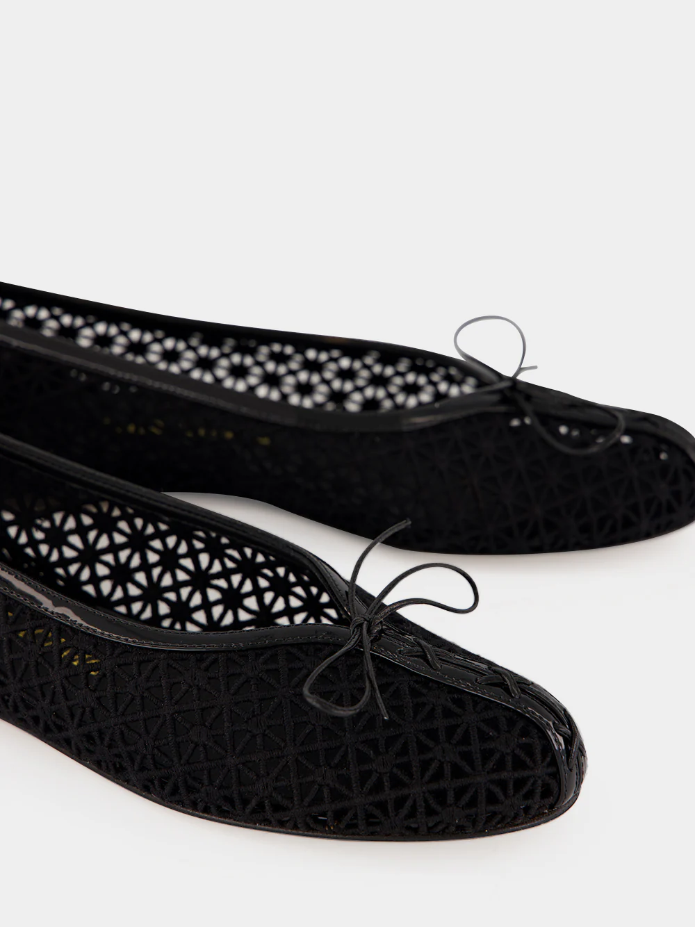 Black Macramé Lace Ballet Flats - Image 6