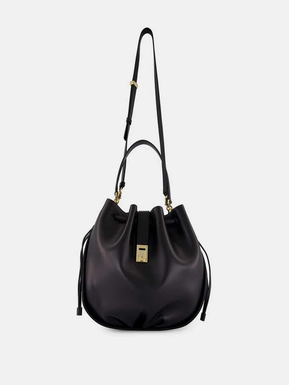 Black Calfskin Hug Bucket Bag - Image 3