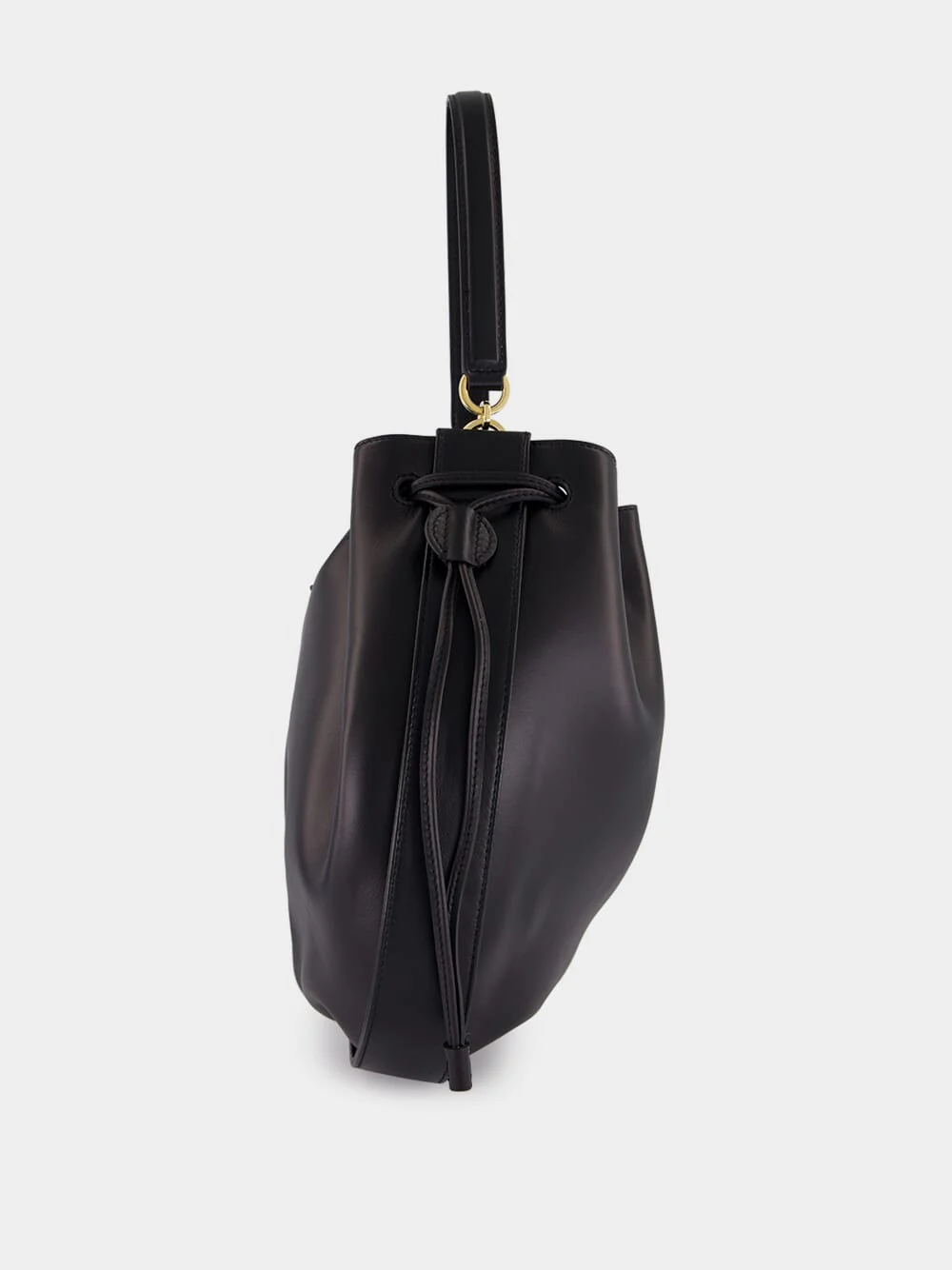 Black Calfskin Hug Bucket Bag - Image 6