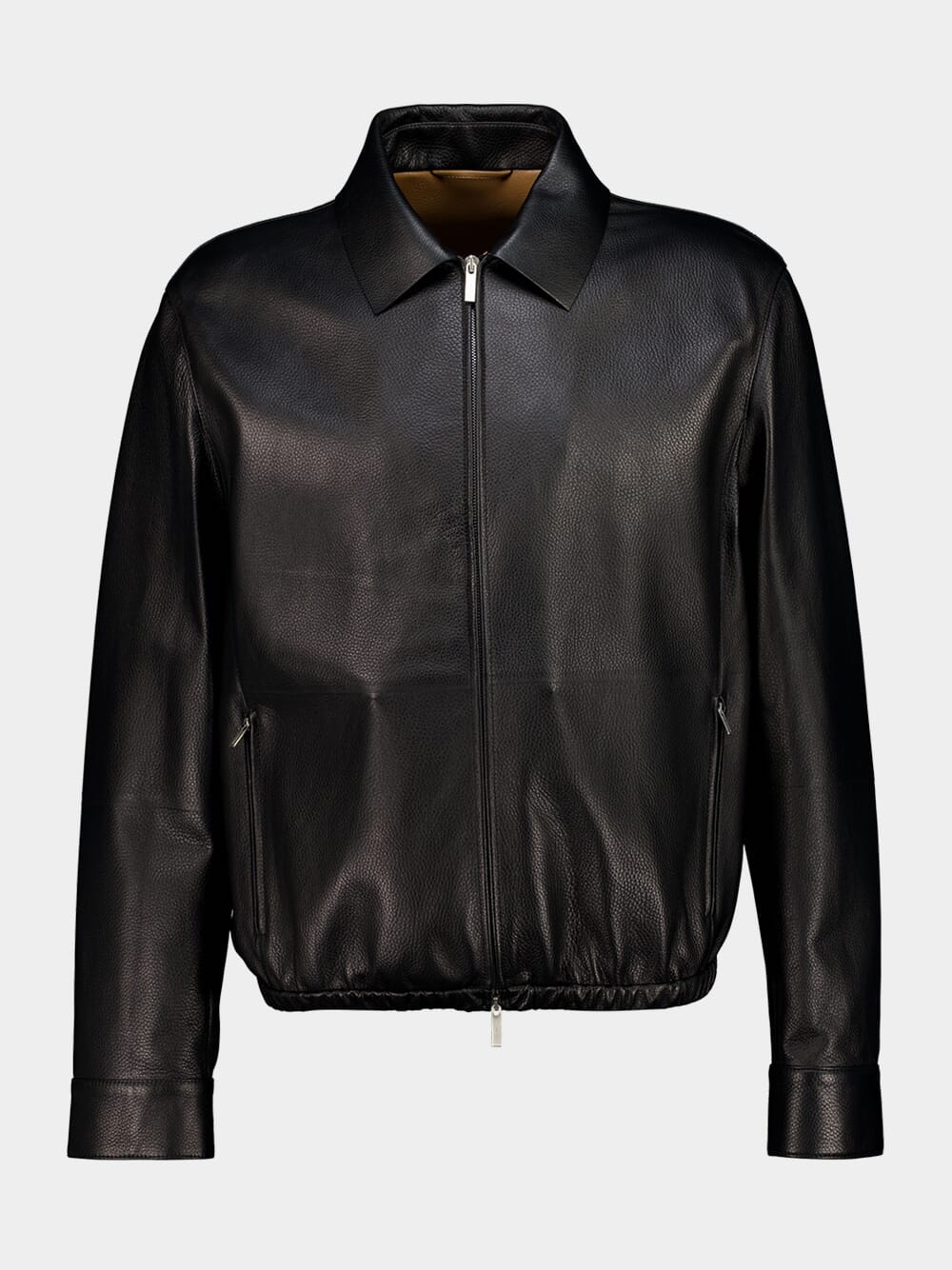 Black Deerskin Bomber Jacket