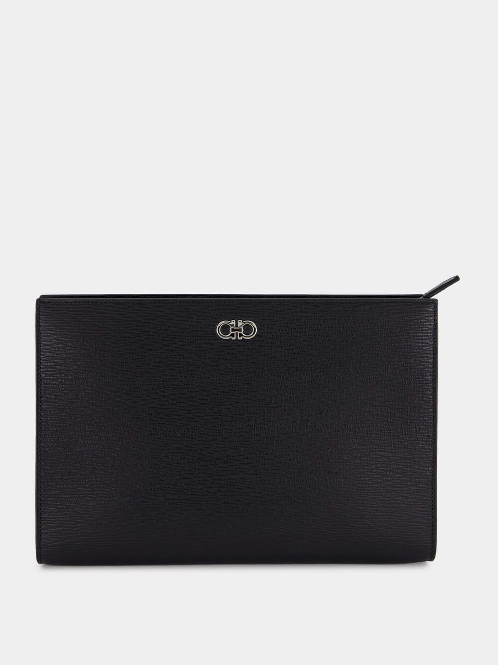 Black Gancini Calf Leather Pouch
