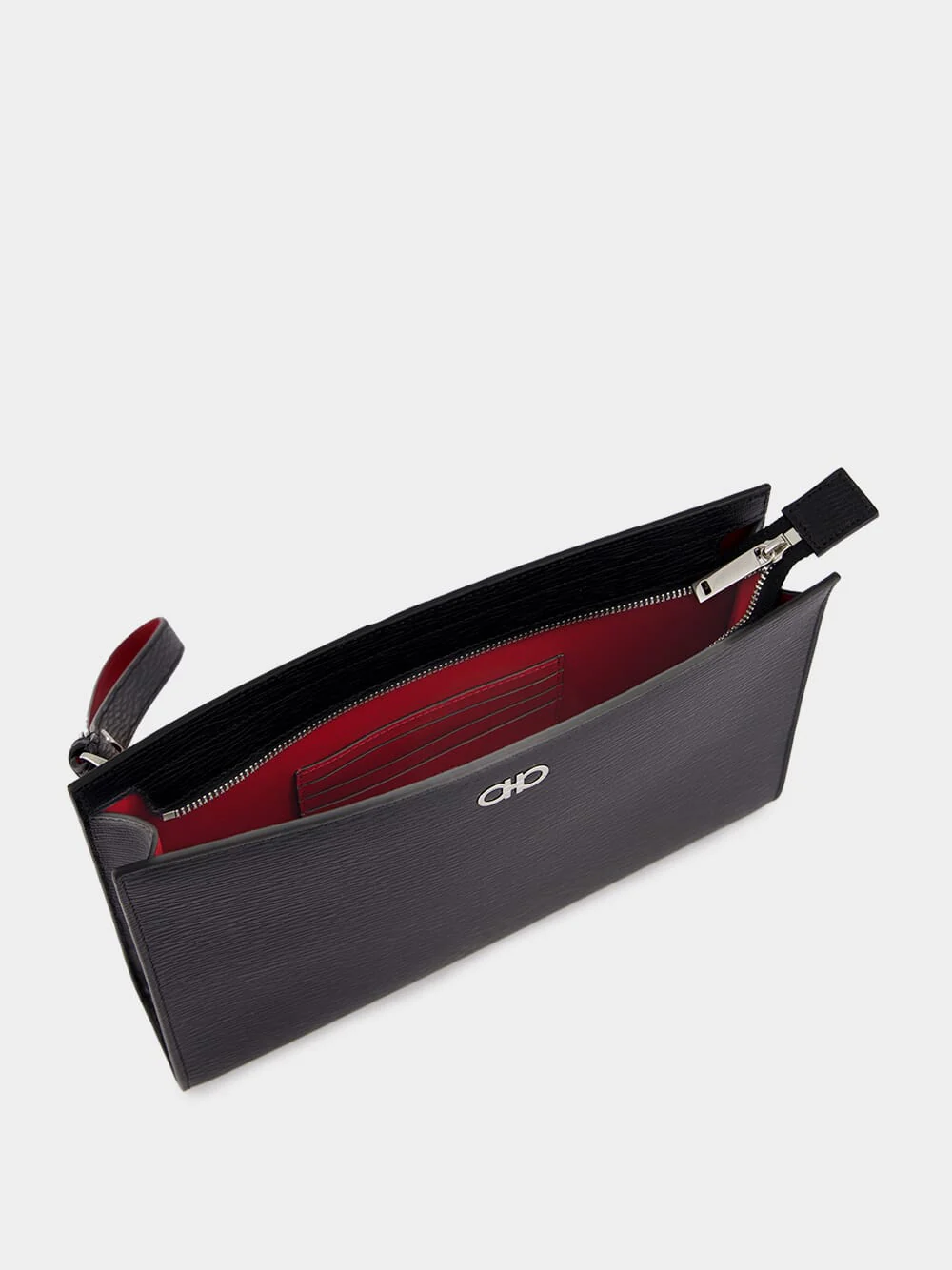 Black Gancini Calf Leather Pouch - Image 5
