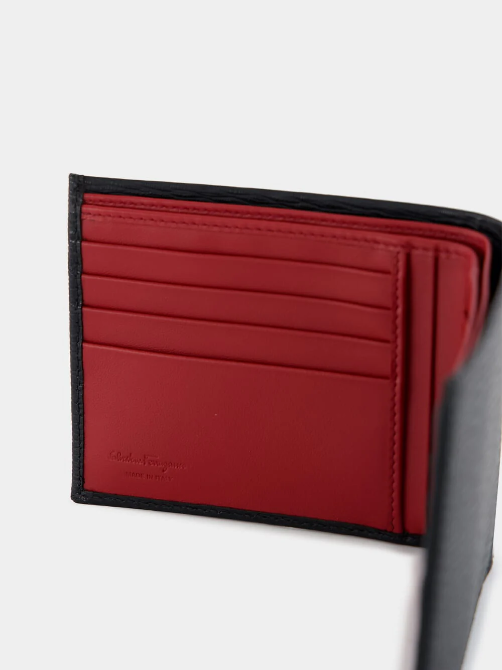 Black Gancini Hammered Leather Wallet - Image 4
