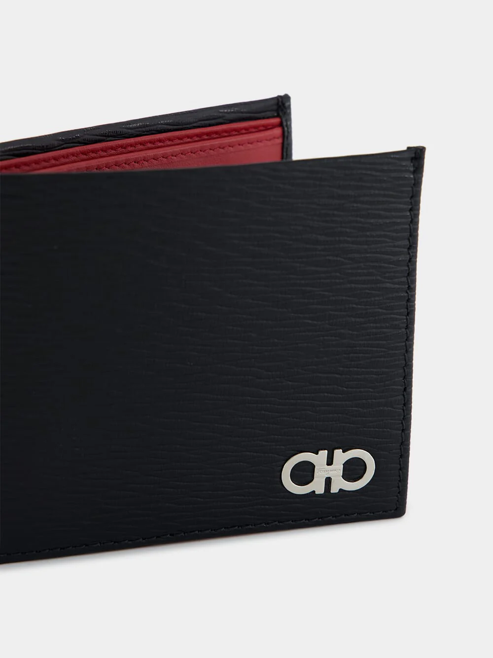 Black Gancini Hammered Leather Wallet - Image 5