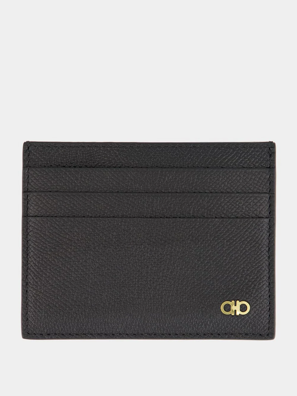 Black Micro Gancini Leather Card Case