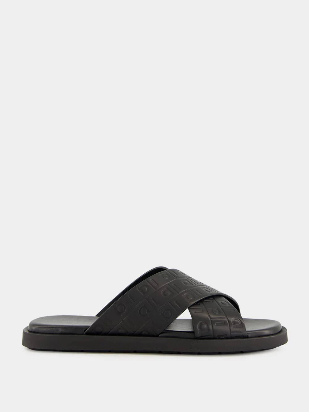 Black Monogram Sandals