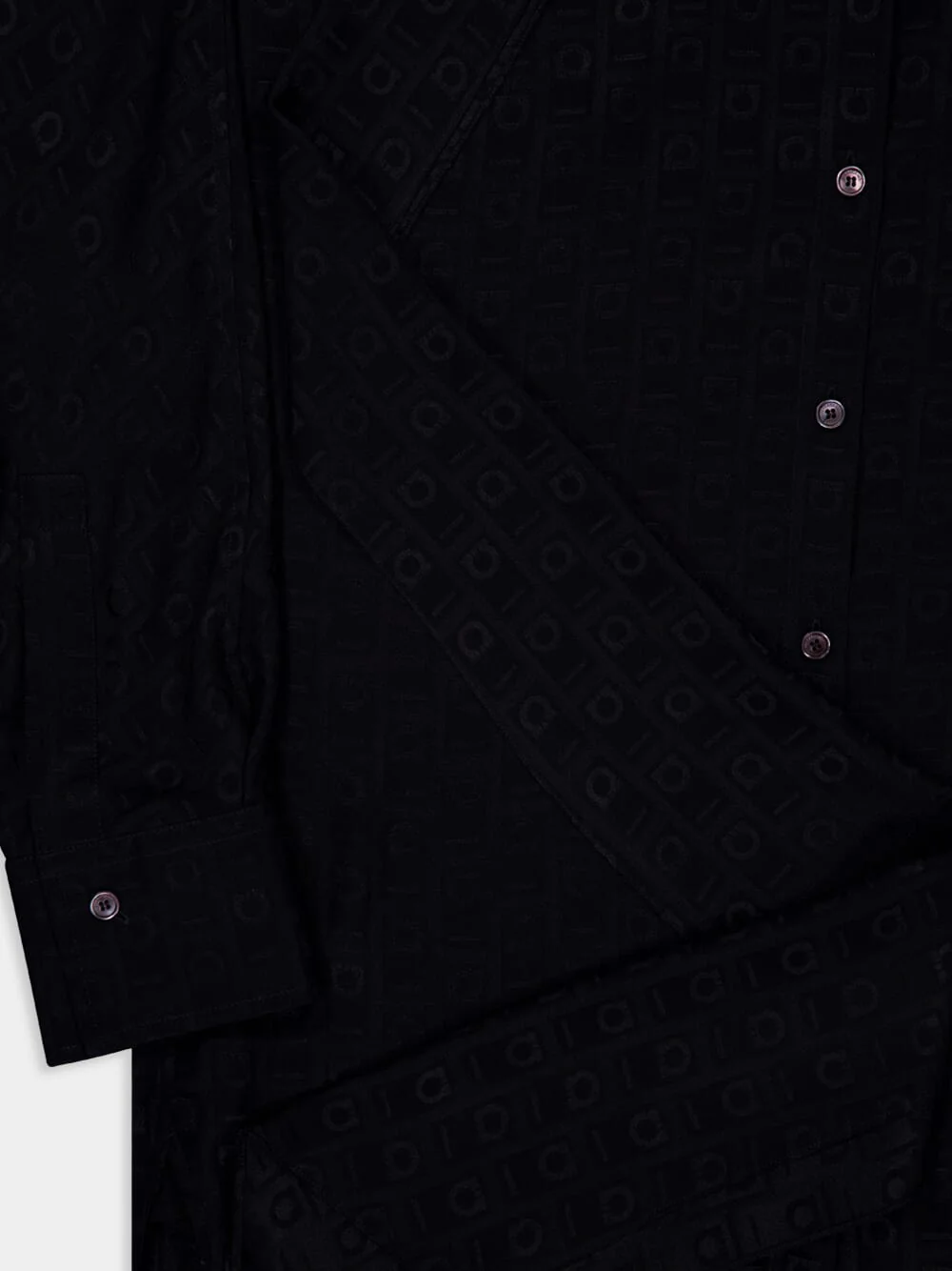 Black Silk Blouse with Sash Collar - Image 6