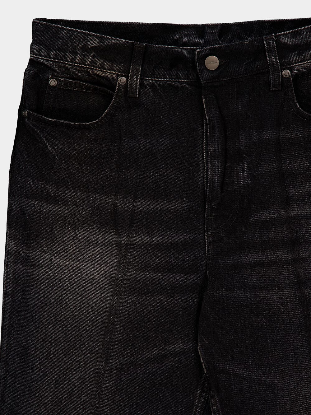Black Stone-Washed Jeans - Image 3