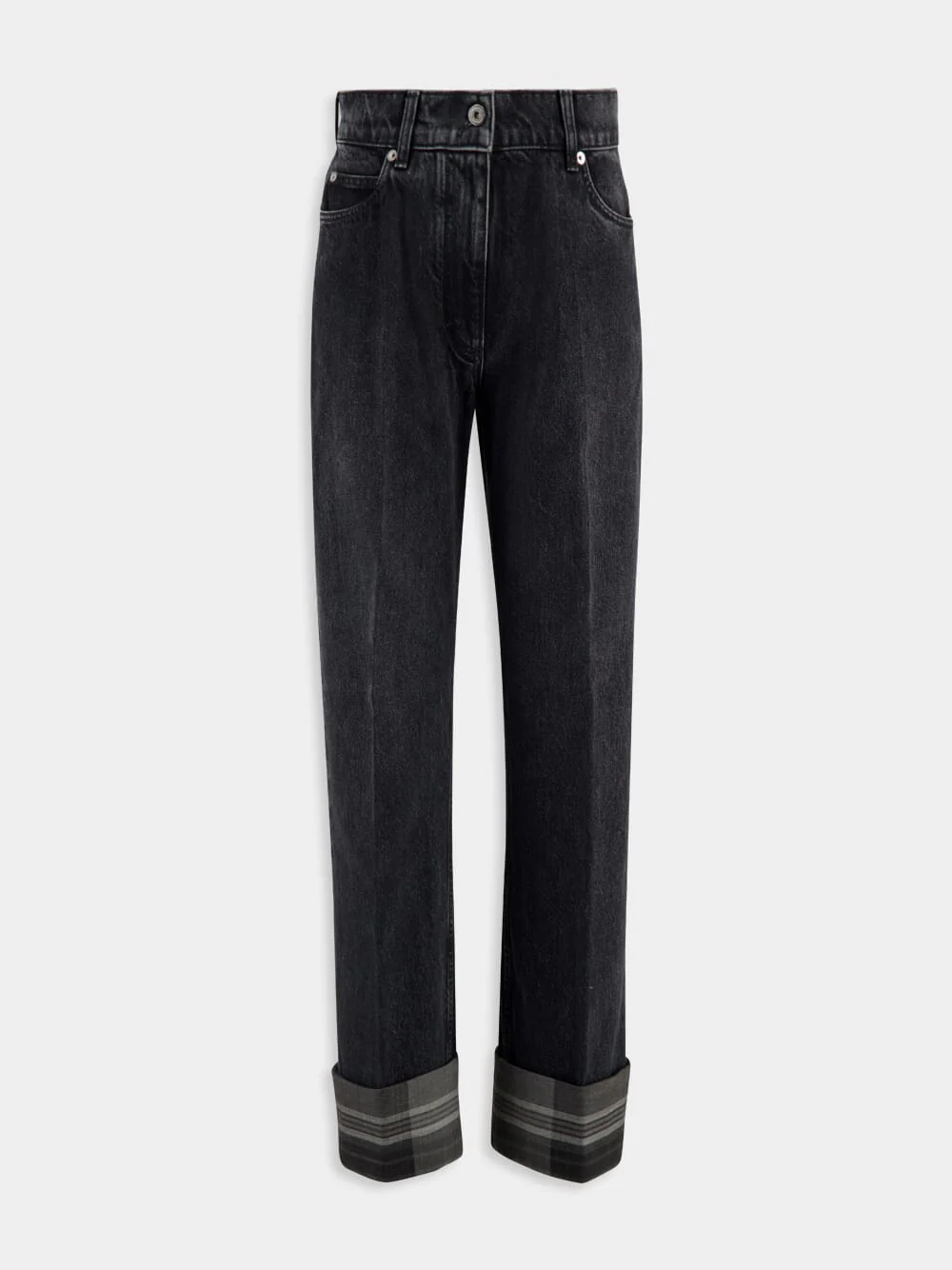 Black Turn-Up Jeans