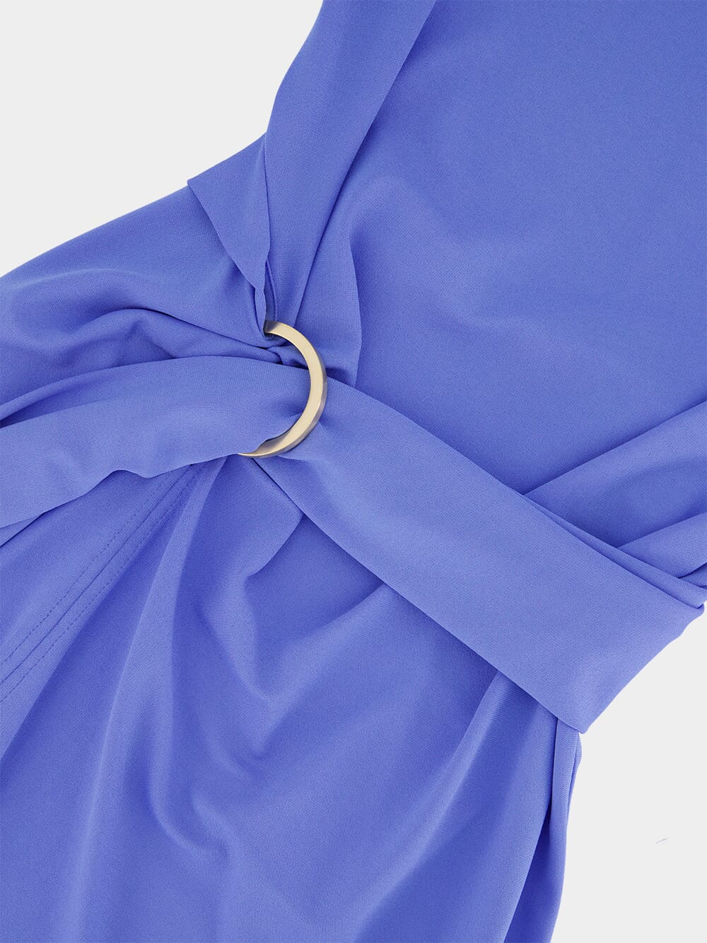 Blue Draped Viscose Mini Dress - Image 5