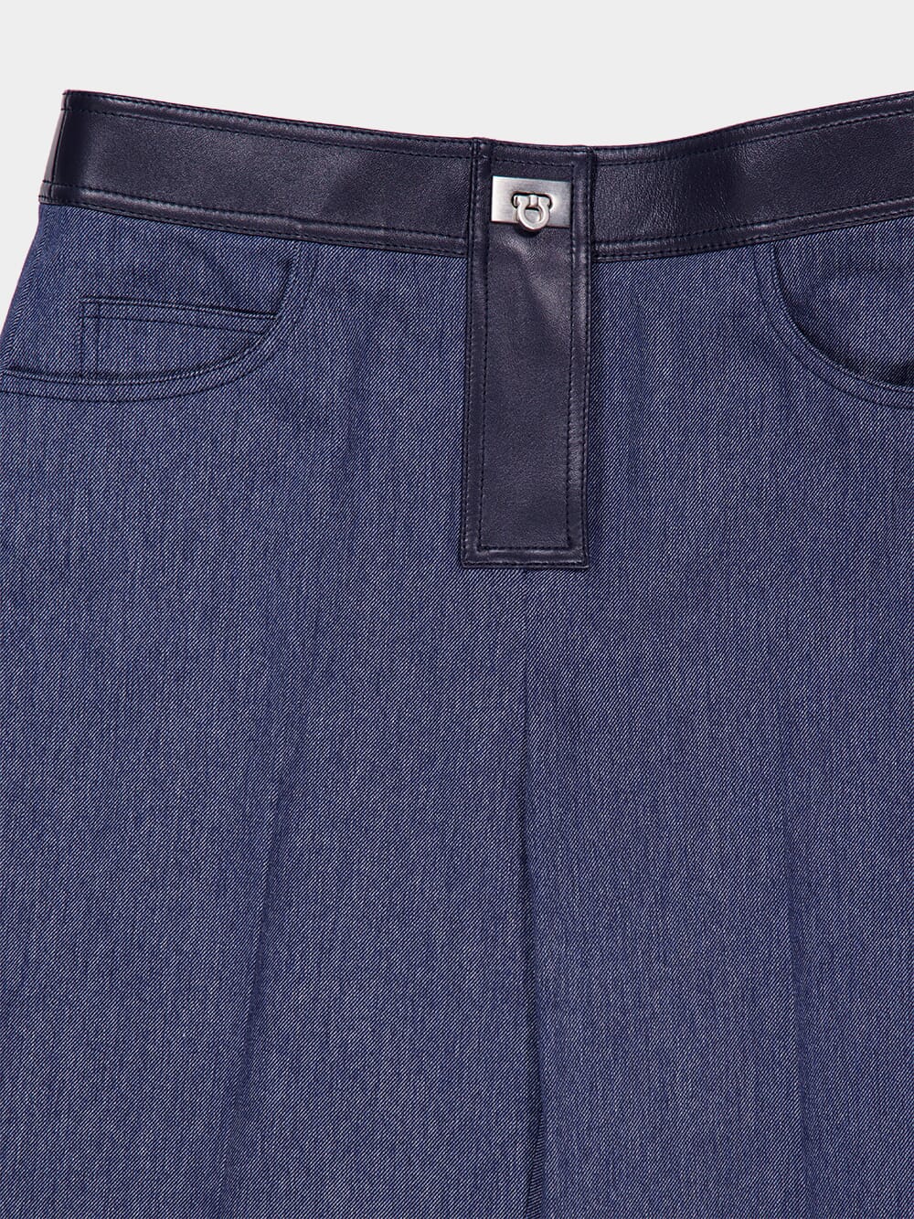 Blue High-Waisted Wide-Leg Denim Trousers - Image 5