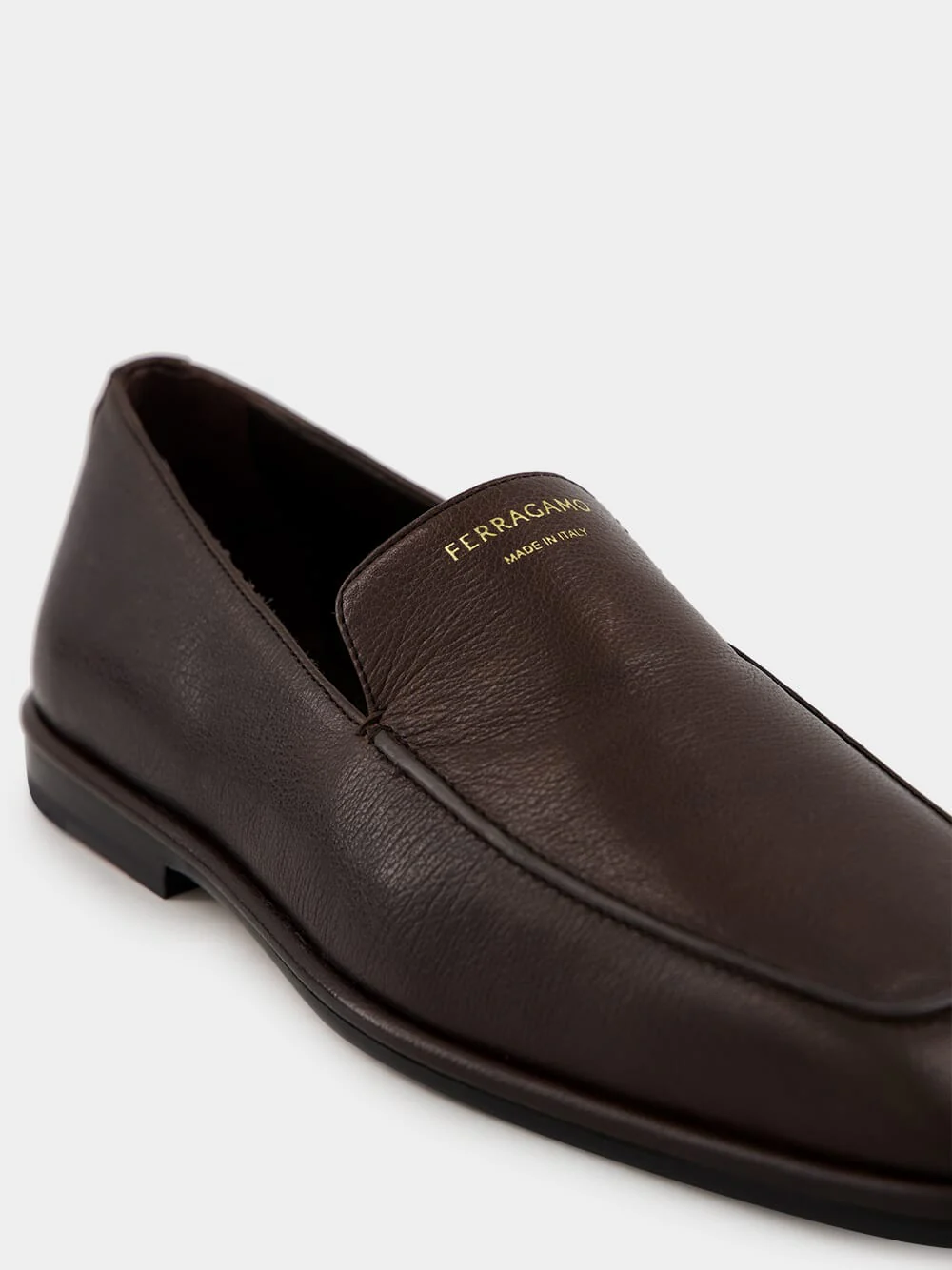 Brown Hammered Calfskin Loafers - Image 6