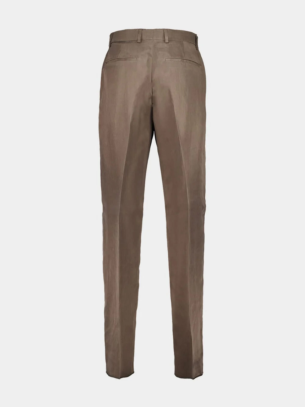 Brown Straight-Fit Pleated Trousers - Image 2