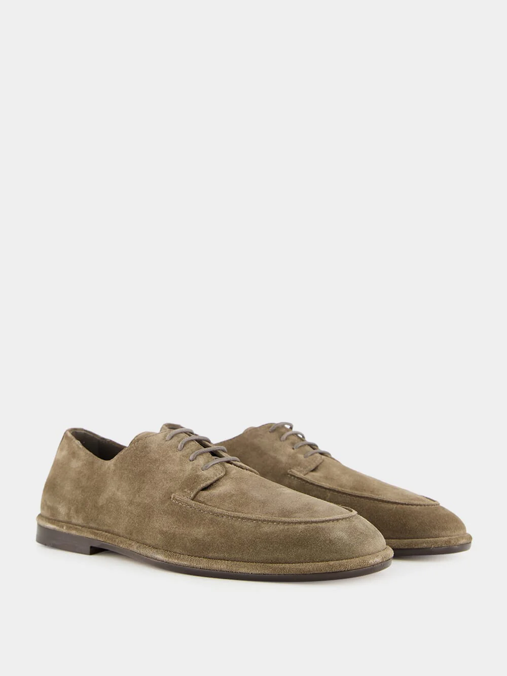 Brown Suede Derby Lace-Up Shoes - Image 10